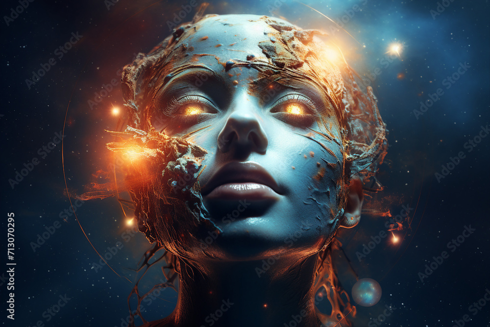 Mankind exploring the space using astronaut protective suit Generative AI closeup futurism Mankind exploring the space using astronaut protective suit Generative AI closeup futurism