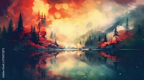 Abstract paint landscape theme. Painting style background