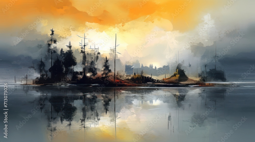 Abstract paint landscape theme. Painting style background Abstract paint landscape theme. Painting style background
