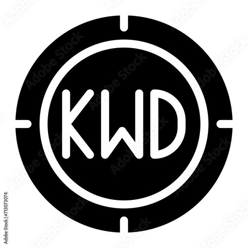 Kuwait coins icon vector graphic illustration for web, UI and App mobile design isolated on white background
