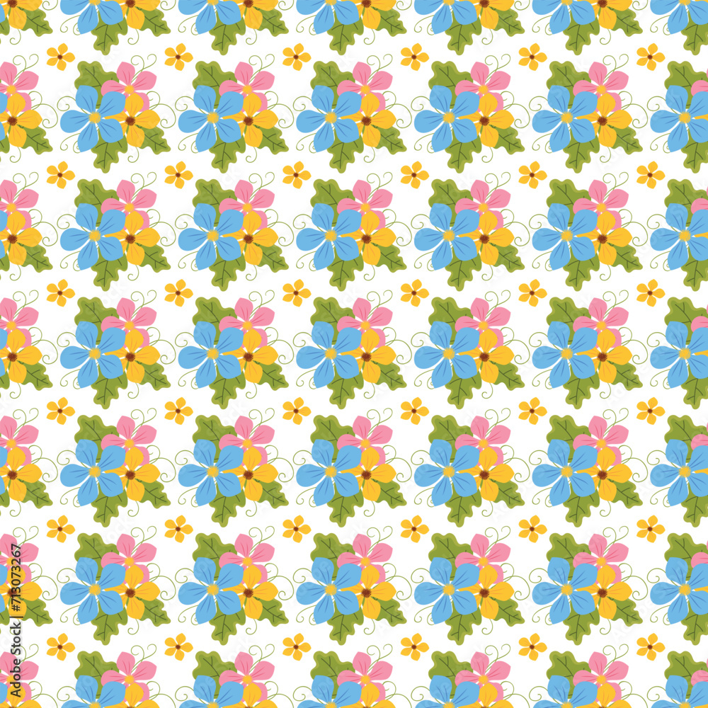 Free vector color hand drawn small flowers pattern design .