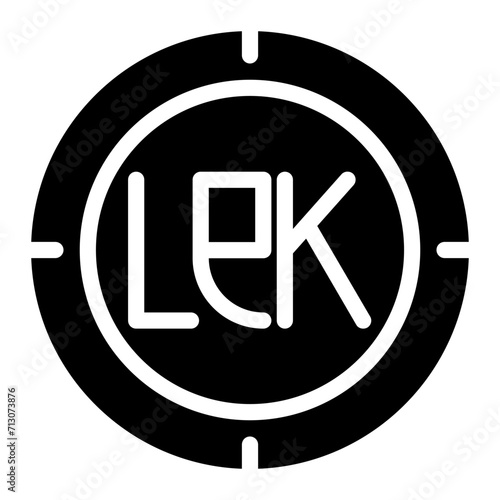 albanian lek coin icon vector graphic illustration for web, UI and App mobile design isolated on white background