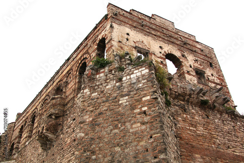 Tekfur Sarayi, Byzantine palace in Istanbul, Turkey.
Exterior view before its restoration.
 photo