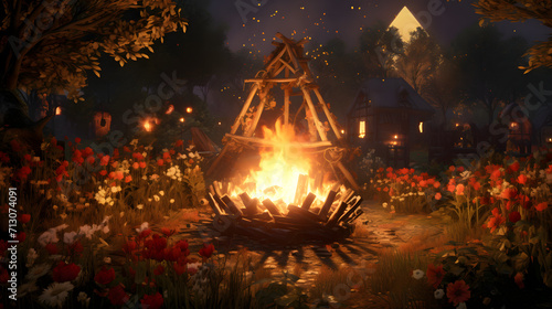 A top-notch image of a blazing garden bonfire