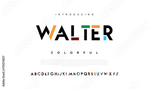 Walter Modern Crypto colorful stylish small alphabet letter logo design. photo