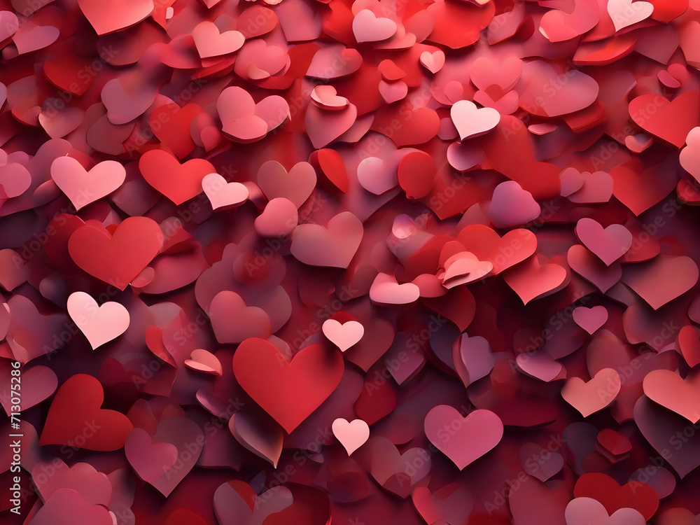 red hearts on a red background generative Ai red hearts on a red background generative Ai