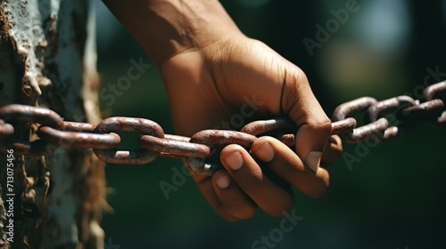 Broken Chain Mending Symbolizing Reconciliation and Unity photo