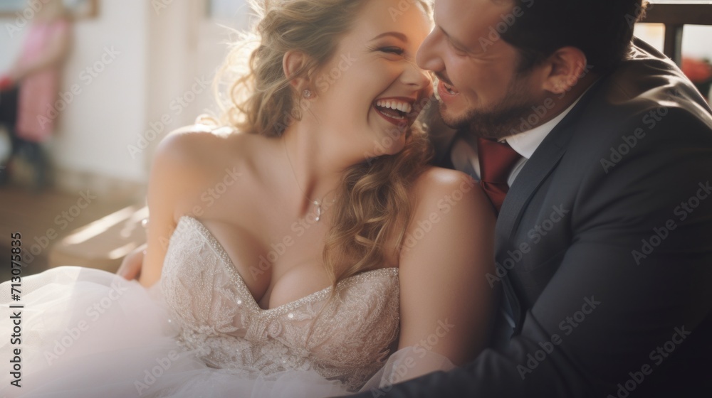 Joyful Connection Between Bride and Groom Joyful Connection Between Bride and Groom