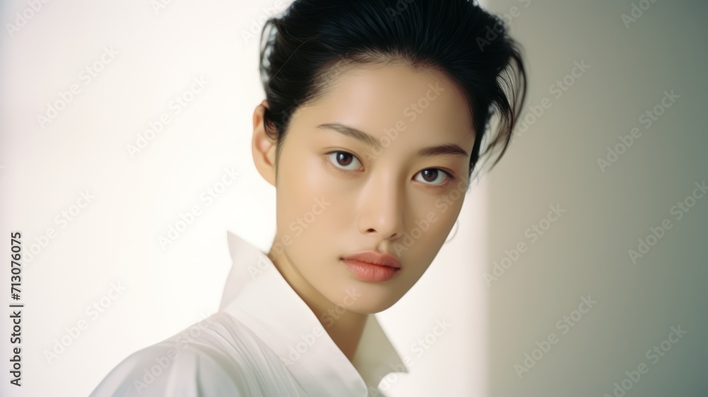 Elegant Korean top model in formal attire Elegant Korean top model in formal attire