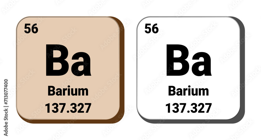 Ba, Barium element vector icon, periodic table element. Vector illustration EPS 10 File. Isolated on white background. Ba, Barium element vector icon, periodic table element. Vector illustration EPS 10 File. Isolated on white background.