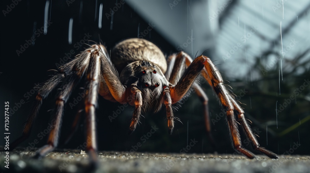Menacing Spider Lurking in Dimly Lit Corner Menacing Spider Lurking in Dimly Lit Corner