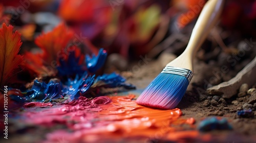 Dynamic Transformation of a Paintbrush into Trails of Colorful Creativity
