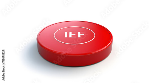 Red help button concept. isolated on white background