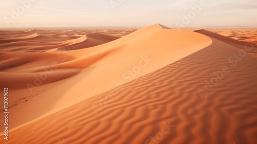 Harsh Sun over Vast Desert Dunes
