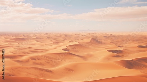 Harsh Sun over Vast Desert Dunes