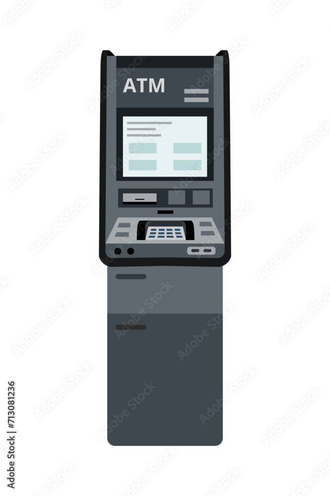 ATM machine isolated on white background. Cash machine. Banking technology. ATM machine isolated on white background. Cash machine. Banking technology.