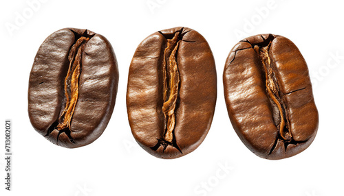 Coffee beans isolated on a transparent background. 3d rendering