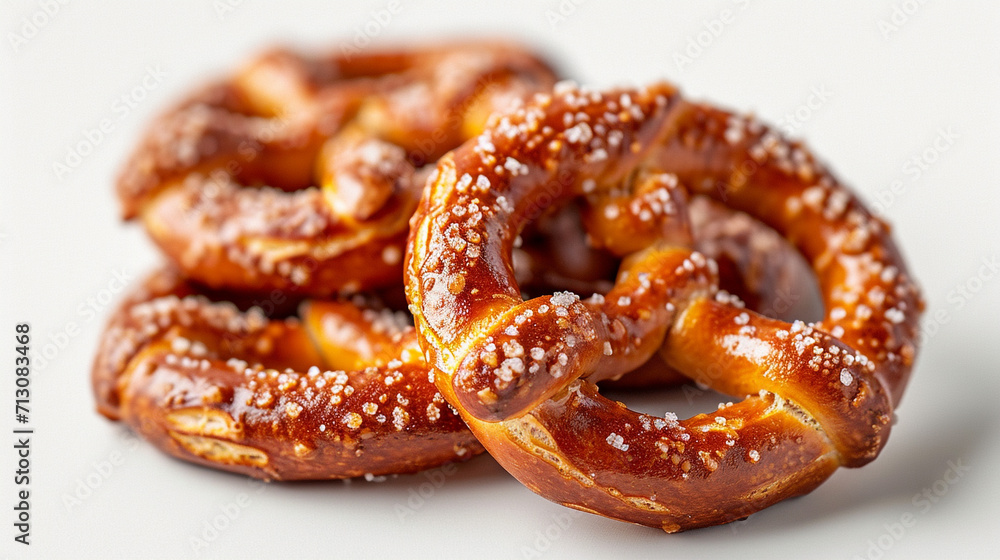 Closeup of Fresh Pretzels on the countertop, national pretzel day Closeup of Fresh Pretzels on the countertop, national pretzel day