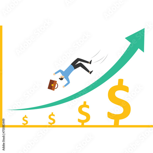 Financial graph has increased shockingly, Vector illustration in flat style

