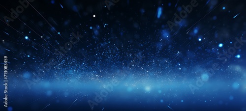 many blue particles on a blue background photo