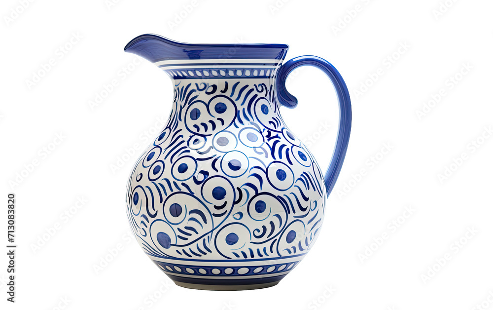 Exploring the Craftsmanship of a Decorative Pitcher on White or PNG Transparent Background.