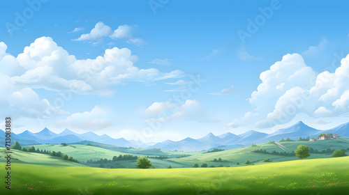 landscape with mountains and sky