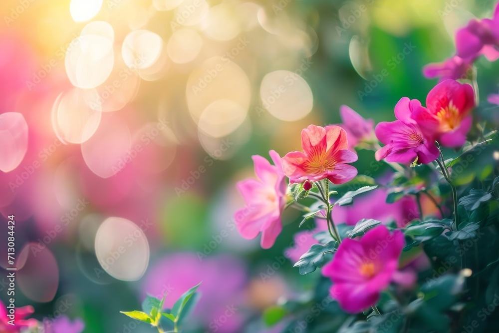 pink flowers blooming amidst lush green leaves pink flowers blooming amidst lush green leaves