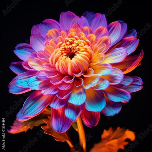 Fig Marigold Flower neon Color AI Generated pictures