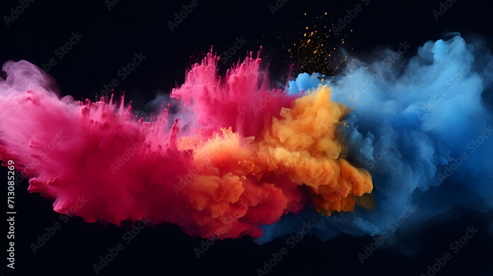 Super Slow Motion of Colored Powder Rotation