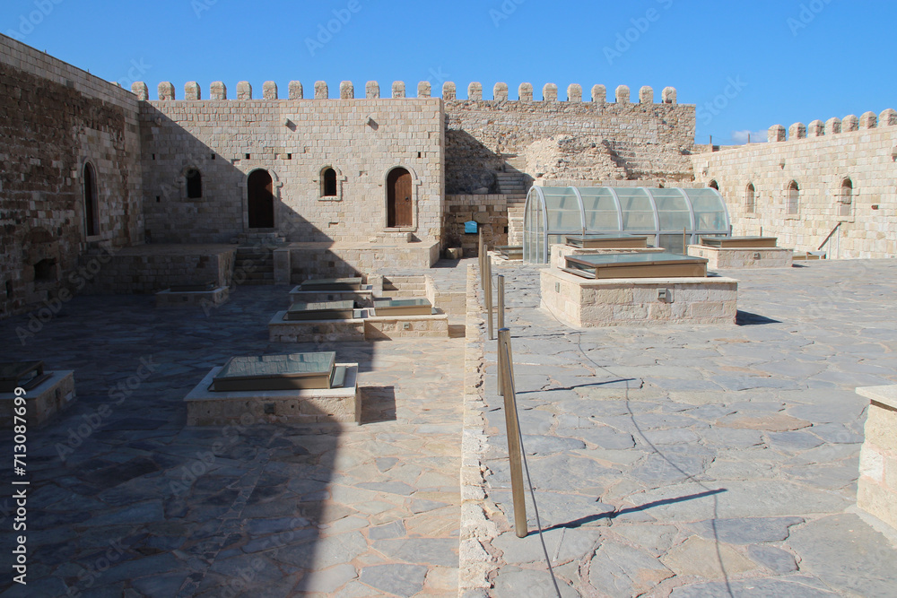 venitian fort (kastro koules) in heraklion in crete in greece