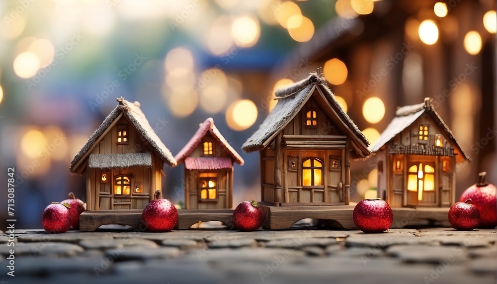 Traditional village. decoration with soft focus light and bokeh background Traditional village. decoration with soft focus light and bokeh background