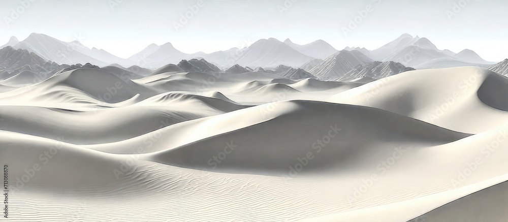 White Sand Dunes in Desert - Tranquil Desert Oasis