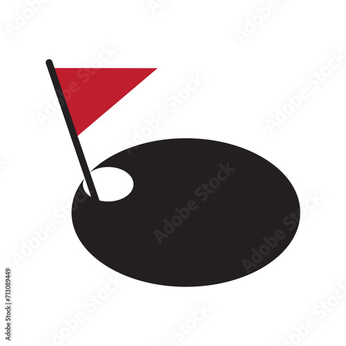 golf hole icon vector