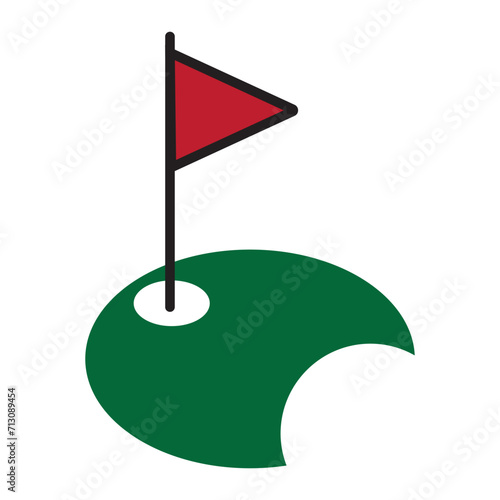 golf hole icon vector
