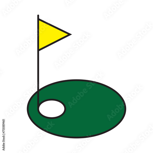 golf hole icon vector
