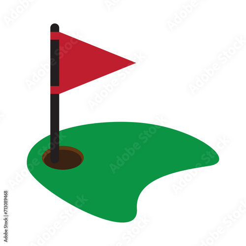 golf hole icon vector