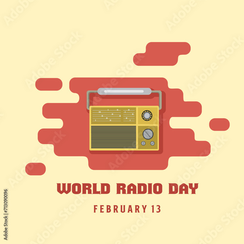 world radio day vector art illustration flat design © rudy