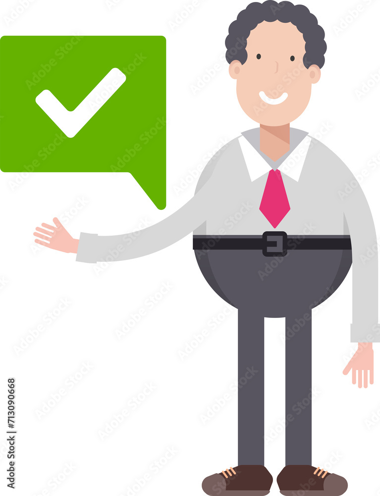 Office Worker Character and Check Mark
Office Worker Character and Check Mark
