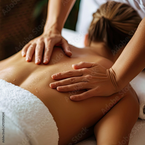 Woman Receiving Back Massage at Relaxing Spa Session