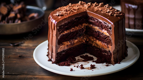 Triple layered chocolate cake