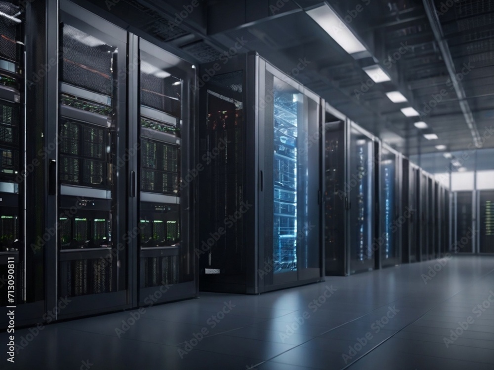 Modern facility of data center room Modern facility of data center room