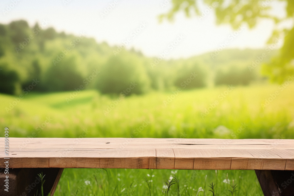 Wooden table spring nature bokeh background, empty wood desk product display mockup with green park sunny blurry abstract garden backdrop landscape ads showcase presentation. Mock up, copy space. Wooden table spring nature bokeh background, empty wood desk product display mockup with green park sunny blurry abstract garden backdrop landscape ads showcase presentation. Mock up, copy space.