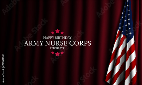 Army Nurse Corps Birthday February 2 Background Vector Illustration
