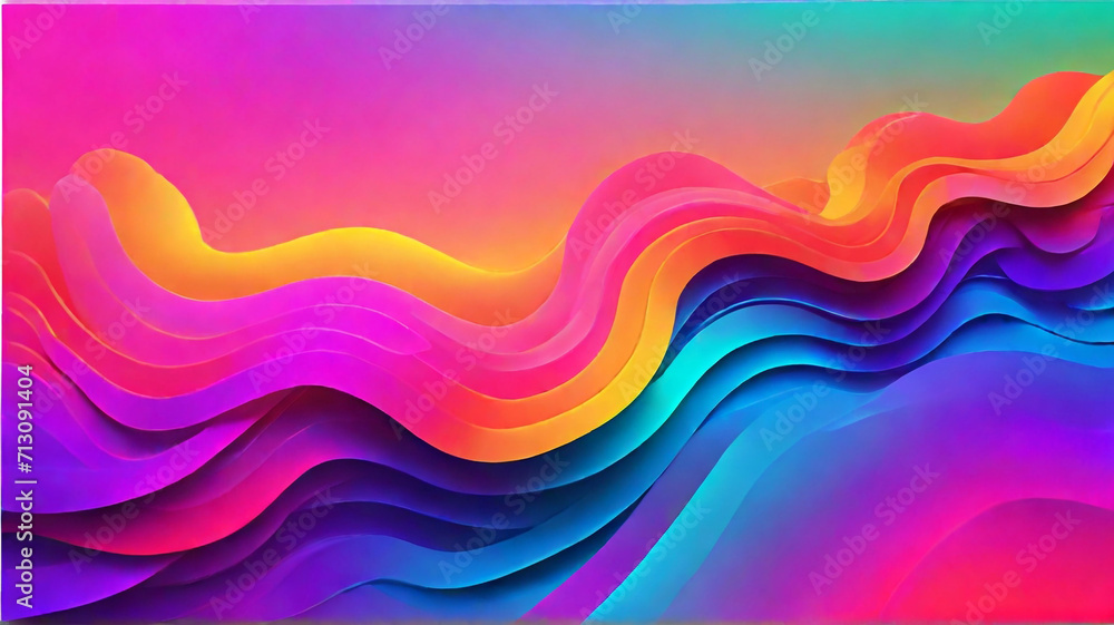 neon abstract geometric gradient wave pattern background. neon abstract background concept 
