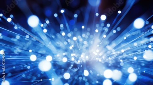 Blue fiber lights with defocused spots