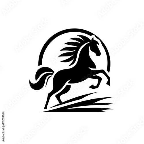 High Quality Vector Logo of a Majestic Rearing Horse. Versatile Symbol of Strength and Elegance for Logos, Branding, and Marketing. Isolated on White Background for Seamless Integration.