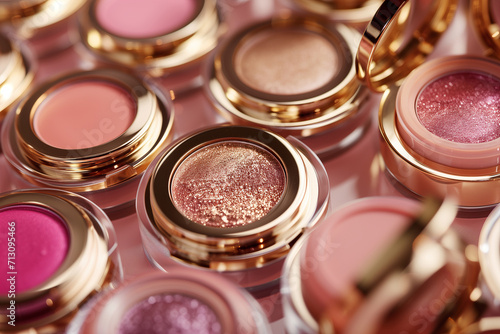 Glamour Glow: Assortment of Shimmering Blush and Eyeshadows