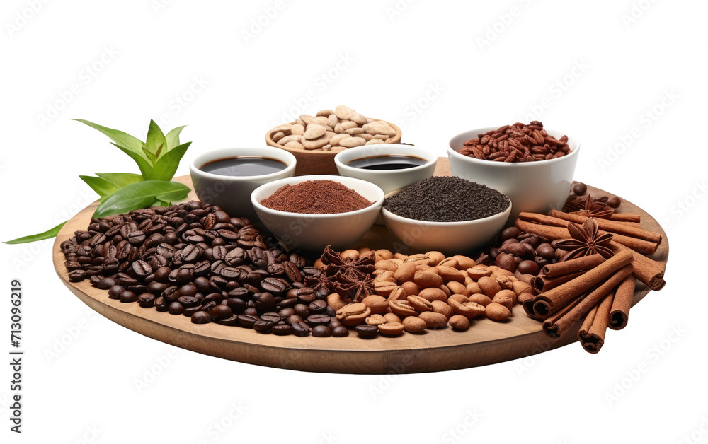 Artistic Beauty of Indonesian Coffee Sampler in High Definition on White or PNG Transparent Background. Artistic Beauty of Indonesian Coffee Sampler in High Definition on White or PNG Transparent Background.