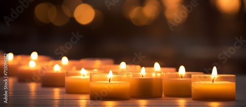 Peaceful Ambiance with Multiple Lit Candles, Warm Glow and Serenity Concept