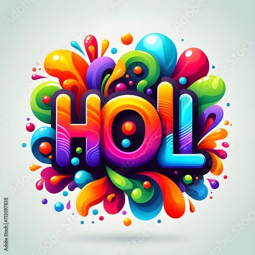 Happy Holi Text  Holi Text  Holi festival background banner poster template creative Flyer for indian festival of color celebration  Vector illustration of Holi festival background
